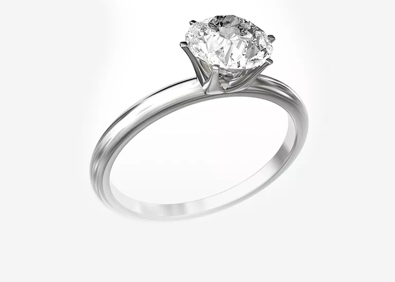 srebny pierścionek z diamentem